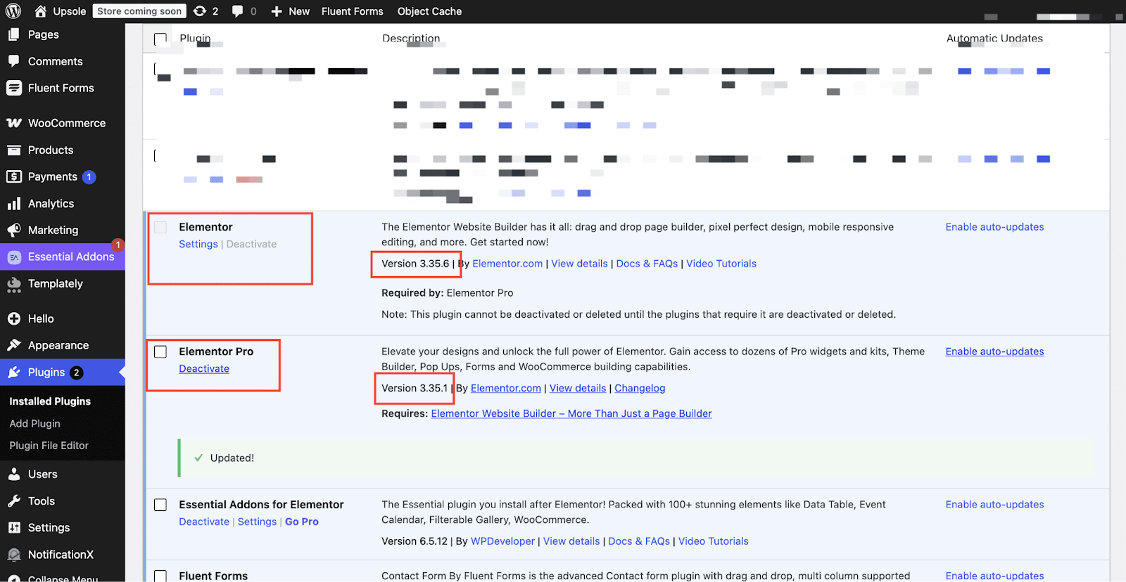 Update Elementor Latest version