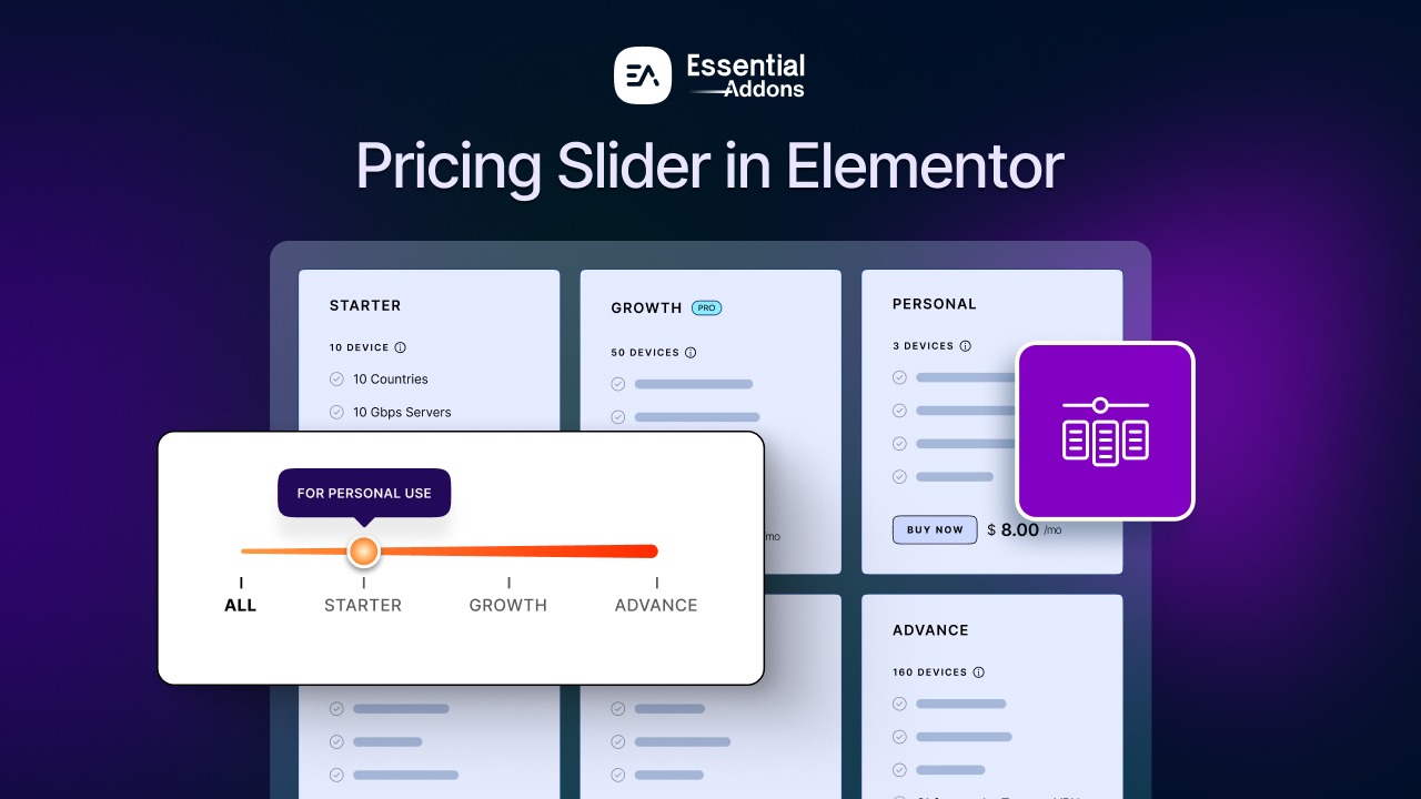 How to Make an Interactive Pricing Table in Elementor Website with Pricing Slider