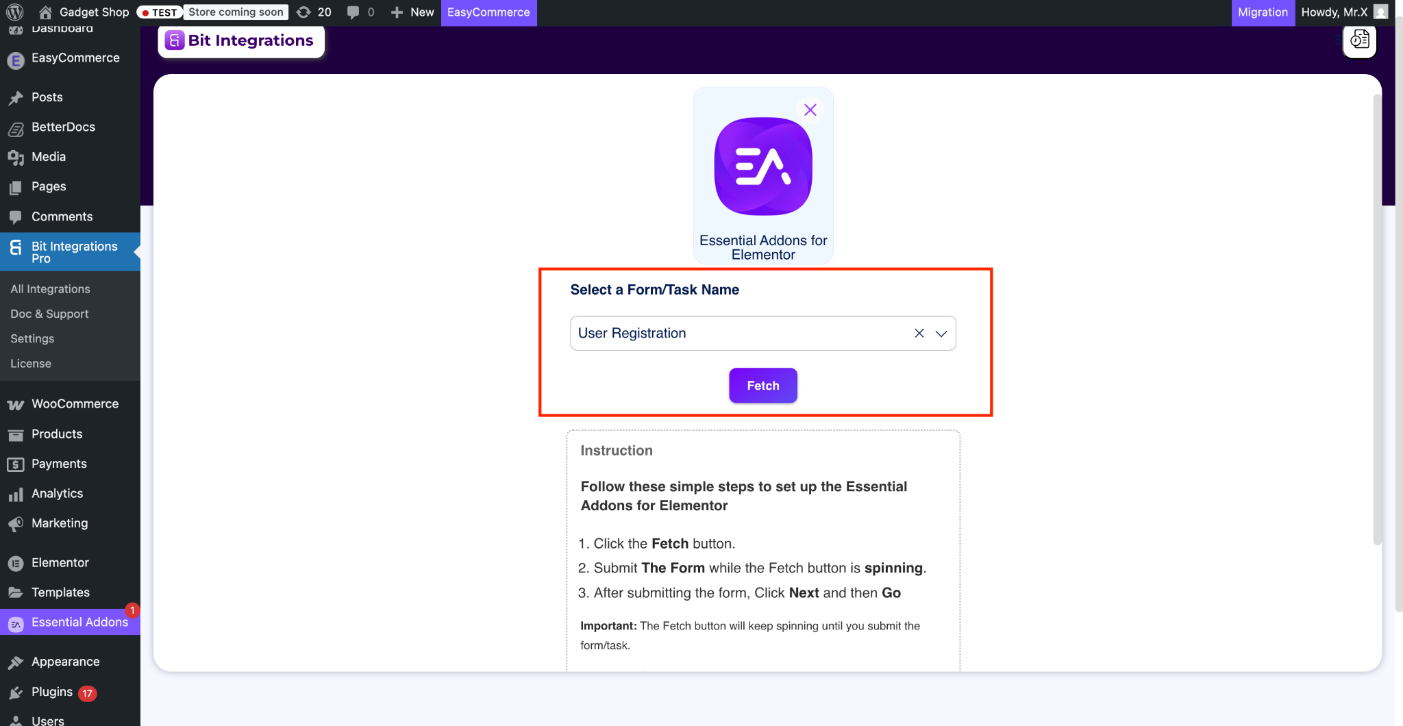 Automate Your Elementor Workflows: Connect Essential Addons And Bit Integrations with 173+ Apps 4 Select Form/ Task Name