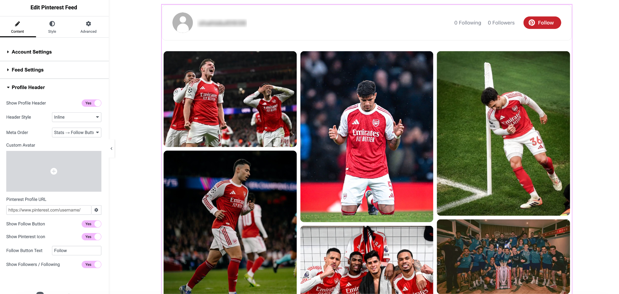 EA Pinterest Feed 6 pinterest feed profile header