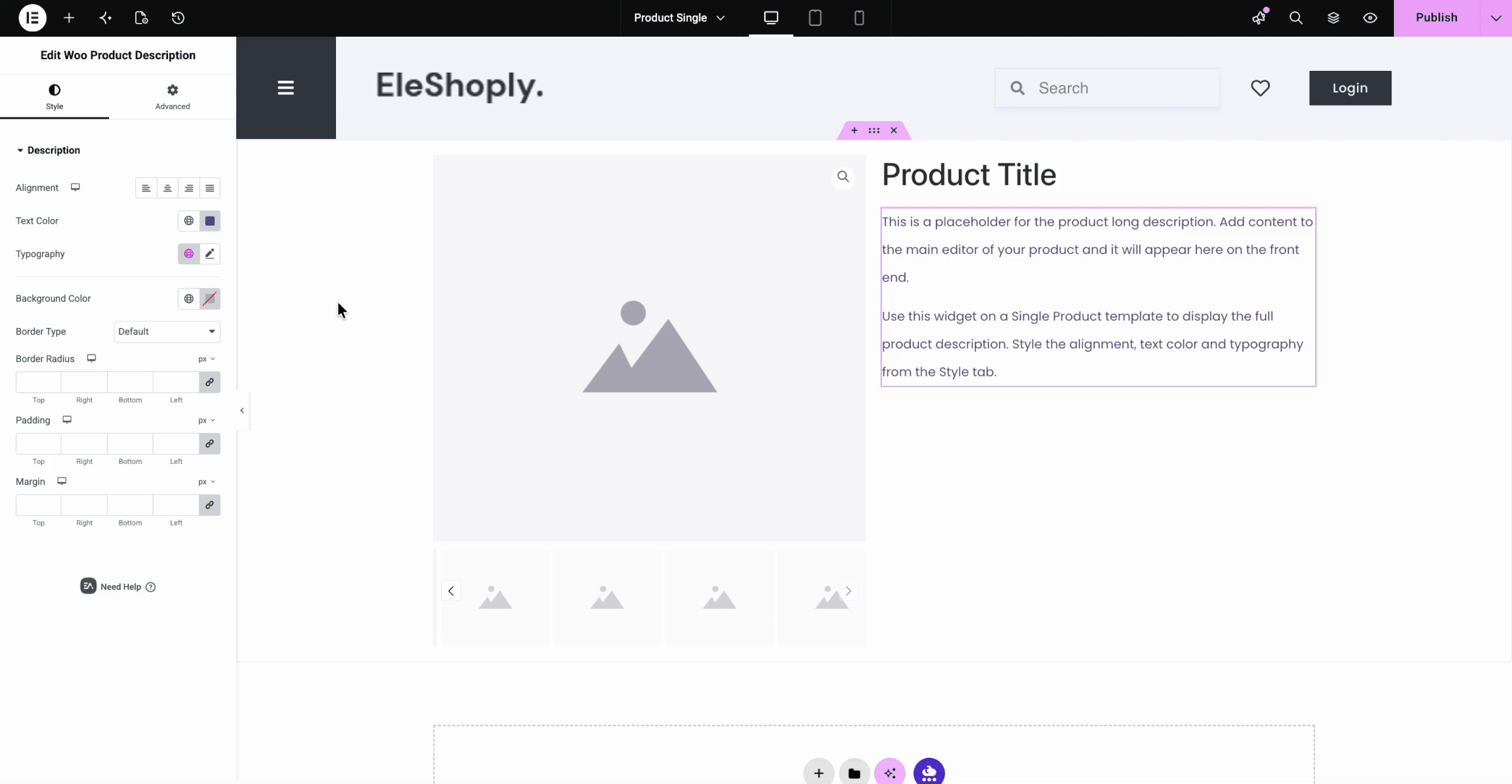 EA Woo Product Description 4 Style Woo Product Description
