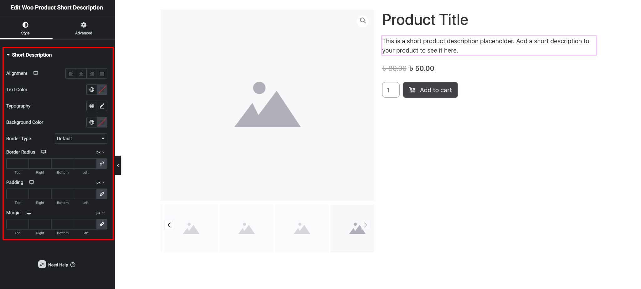 EA Woo Product Short Description 5 style your single product template