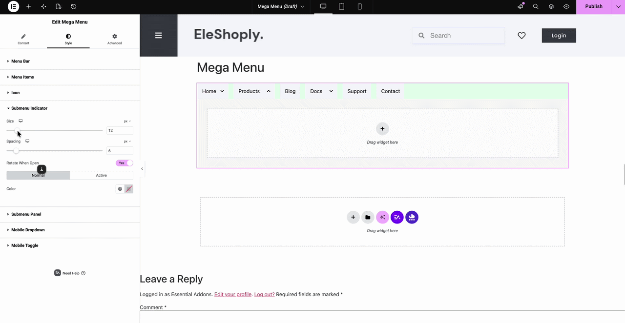 Style Sub Menu Sidebar