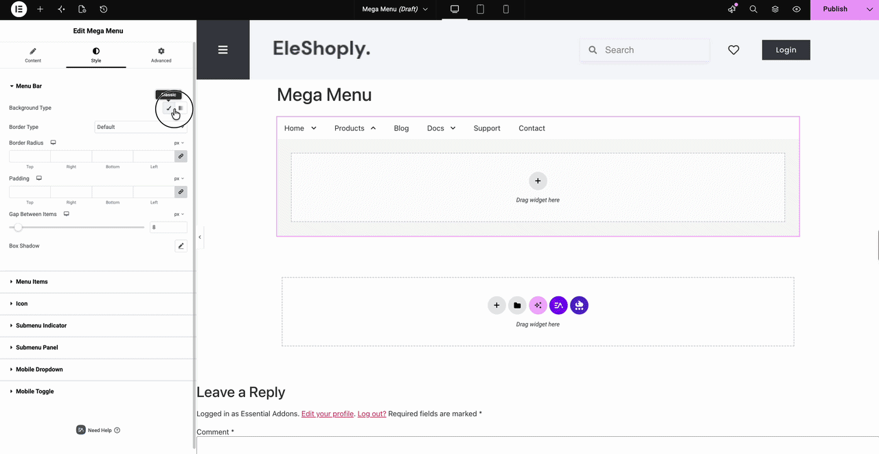 Style Menu Bar