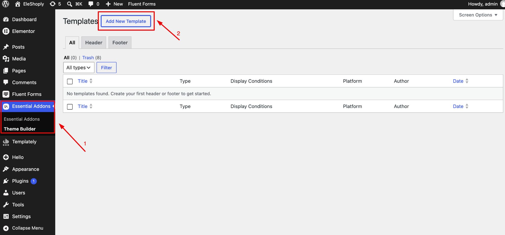 How to Use the EA Header & Footer Builder in Essential Addons