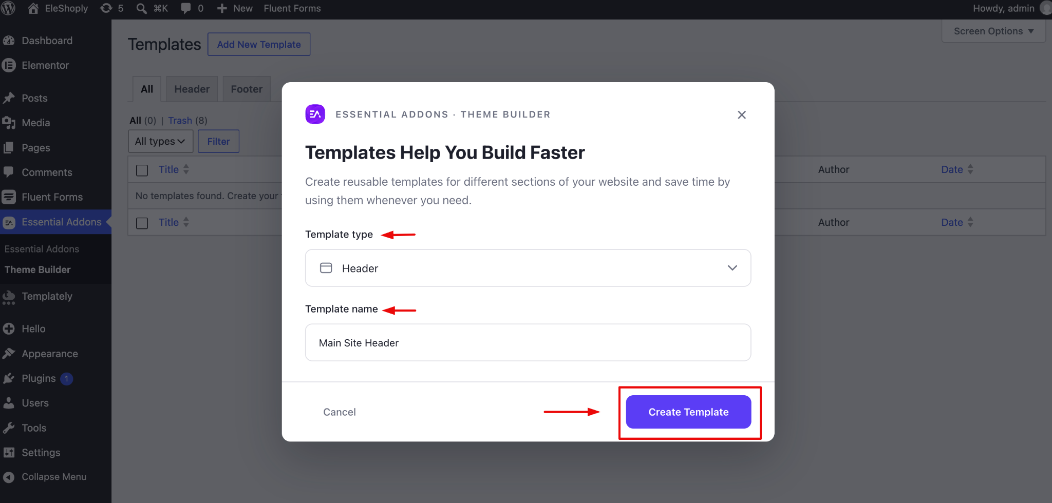 How to Use the EA Header & Footer Builder in Essential Addons