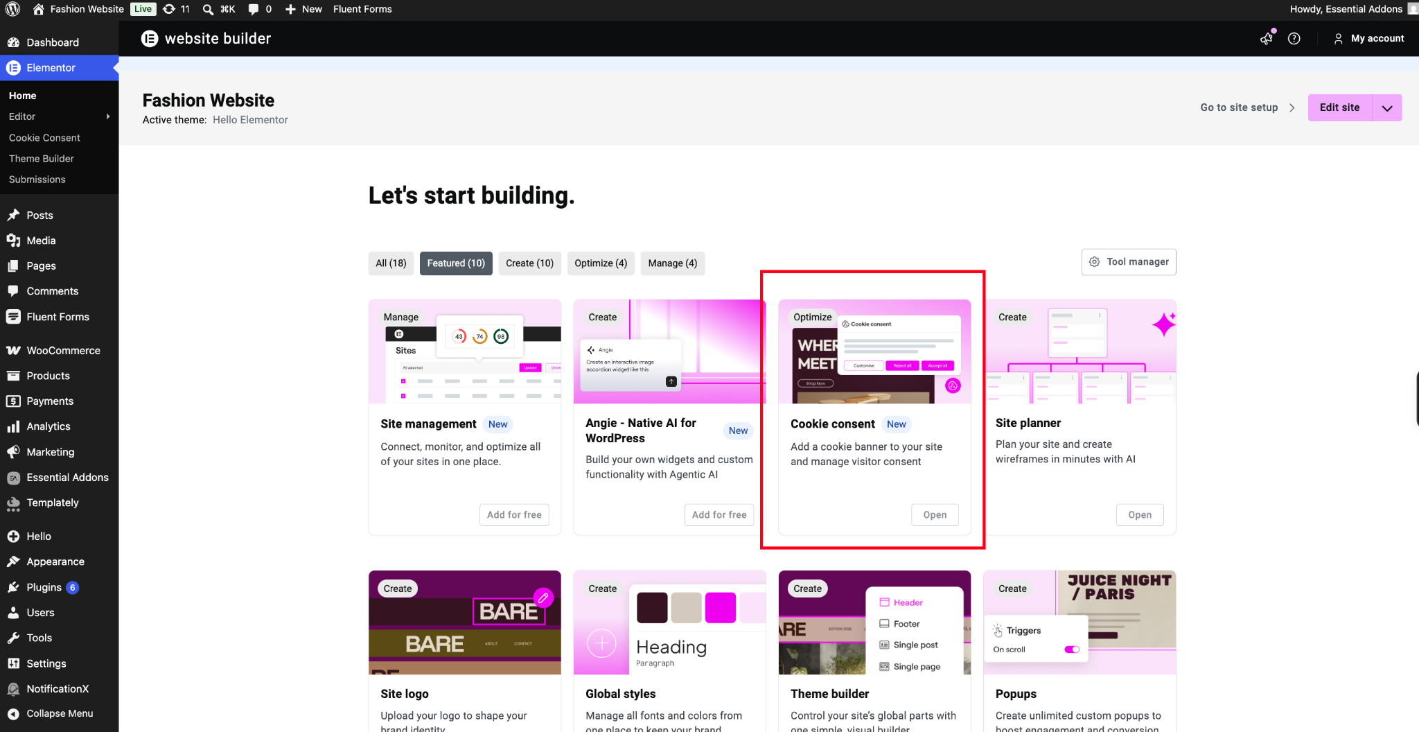 Introducing Cookie Consent in Elementor: A Smarter Way to Design Cookie Banners in WordPress 6 Add cookie consent