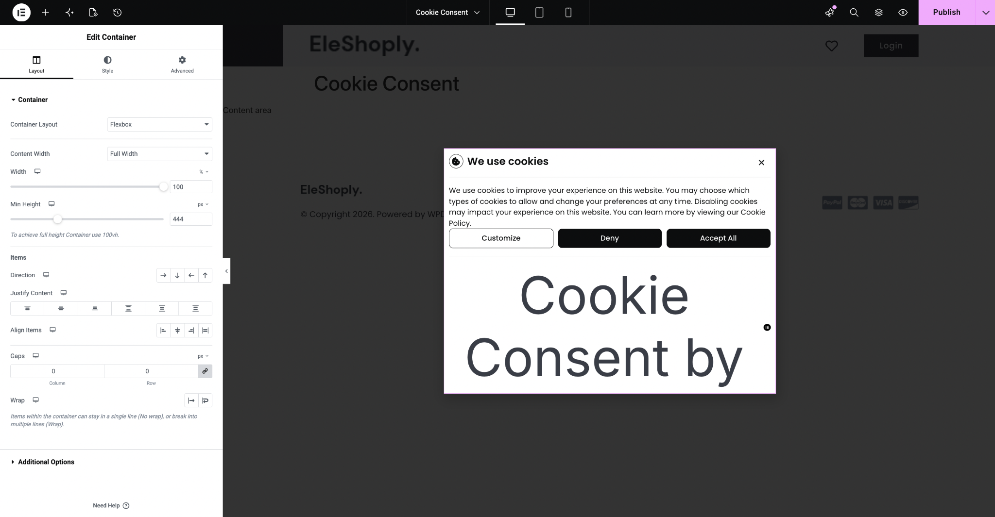 Introducing Cookie Consent in Elementor: A Smarter Way to Design Cookie Banners in WordPress 9 Customize the cookie banner