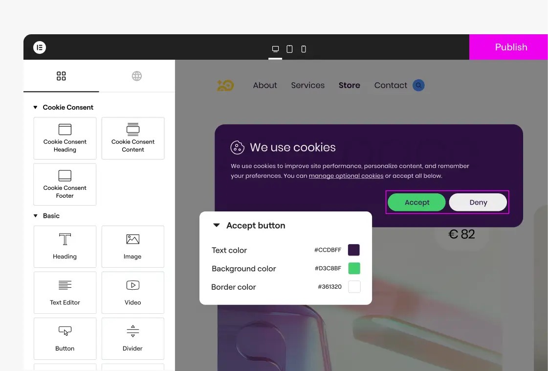 Introducing Cookie Consent in Elementor: A Smarter Way to Design Cookie Banners in WordPress 3 Design Flexibility